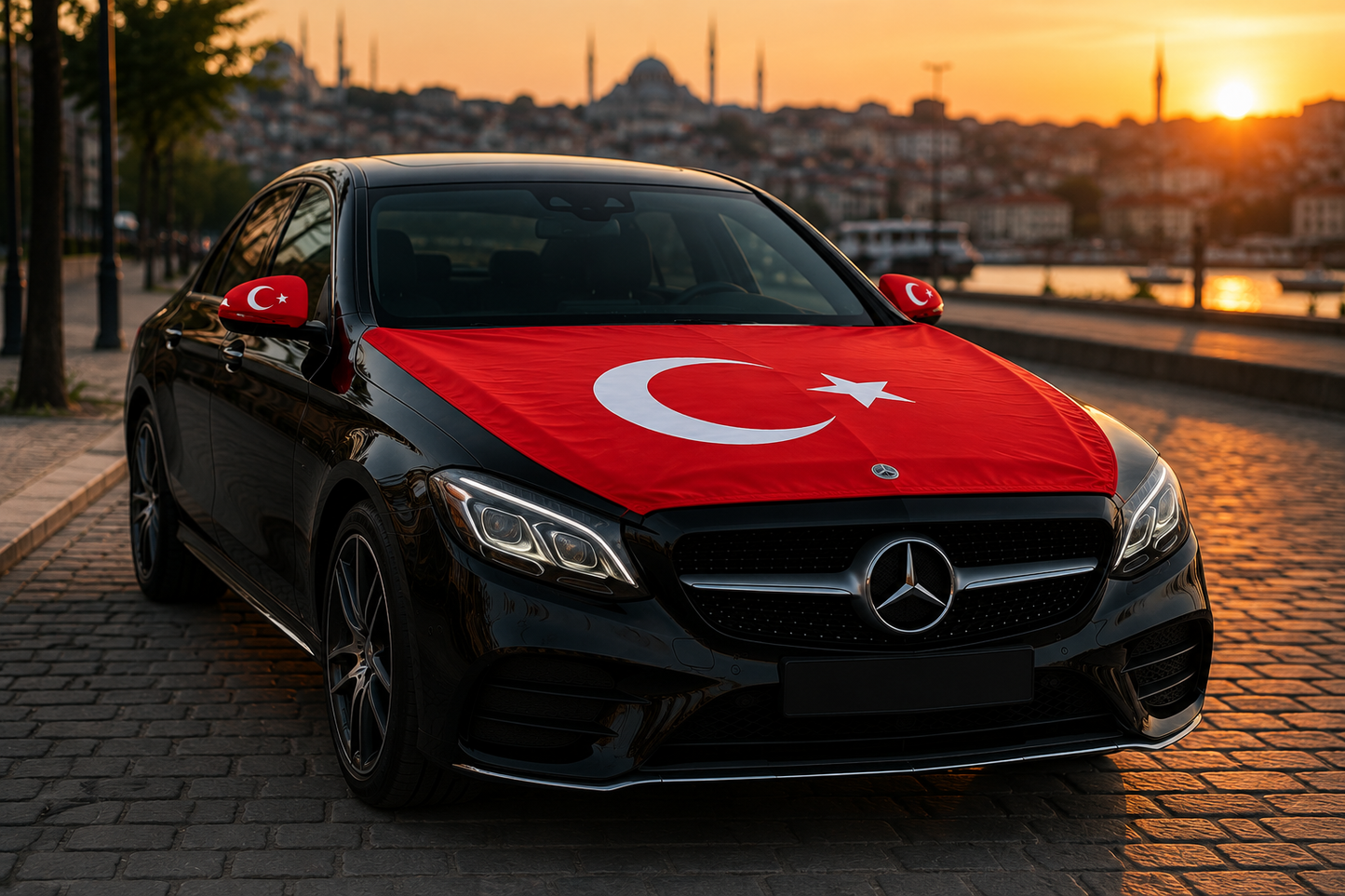 Turkse Vlaggen Combi-set – Motorkap + Spiegels | Victory Flags